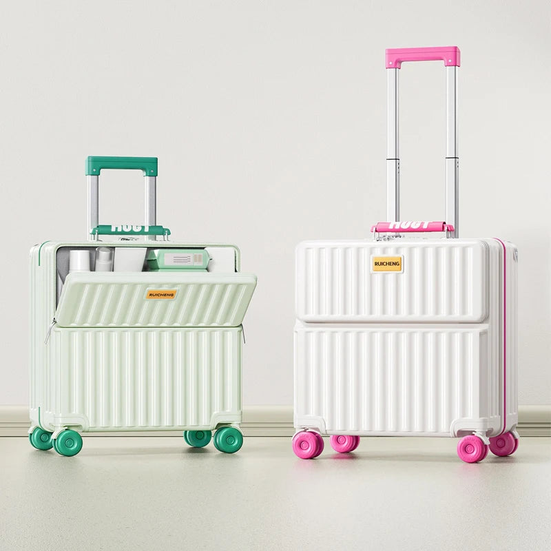Front-Opening Carry-On Suitcase With Laptop Compartment