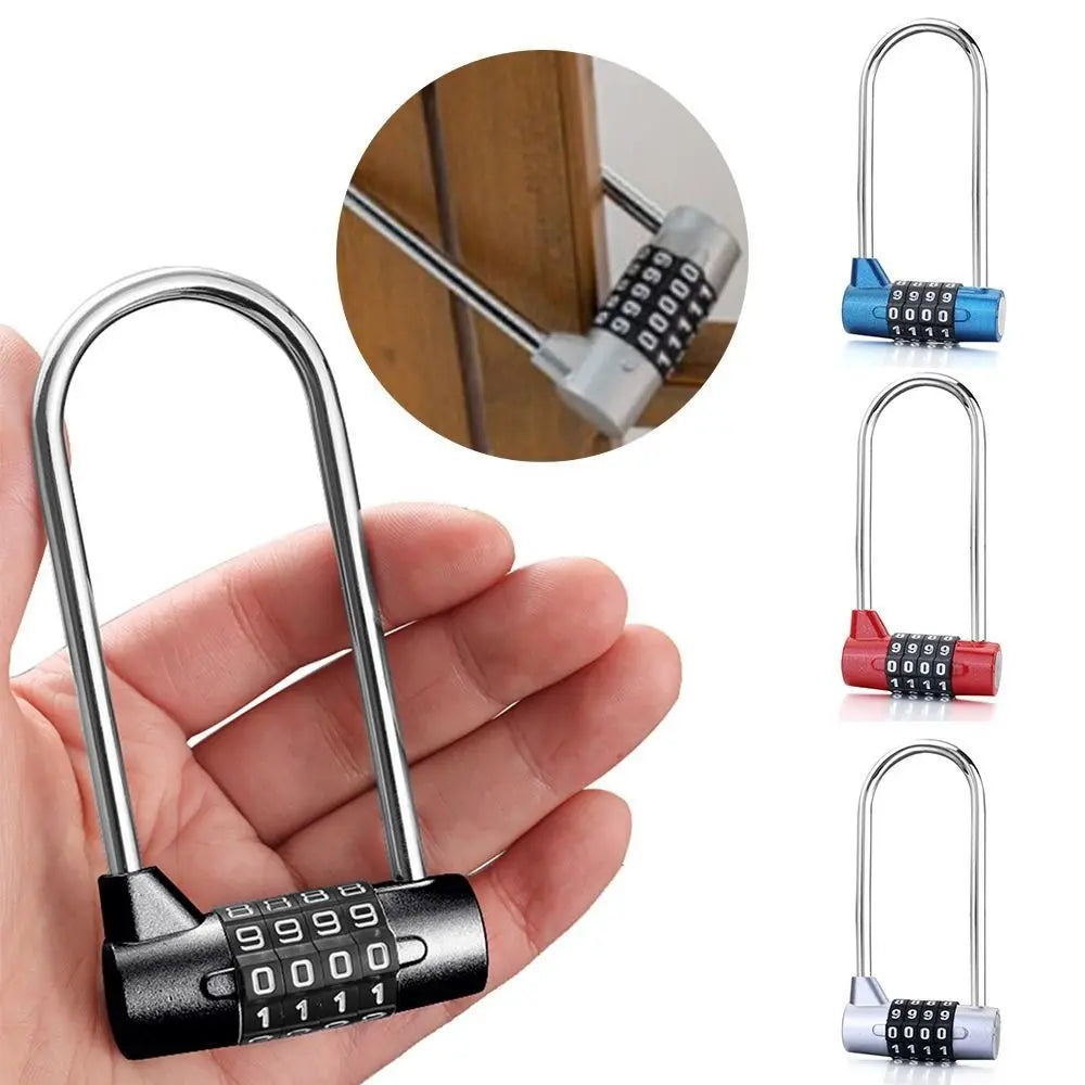 4-Digit Combination Padlock With Long Shackle For Luggage