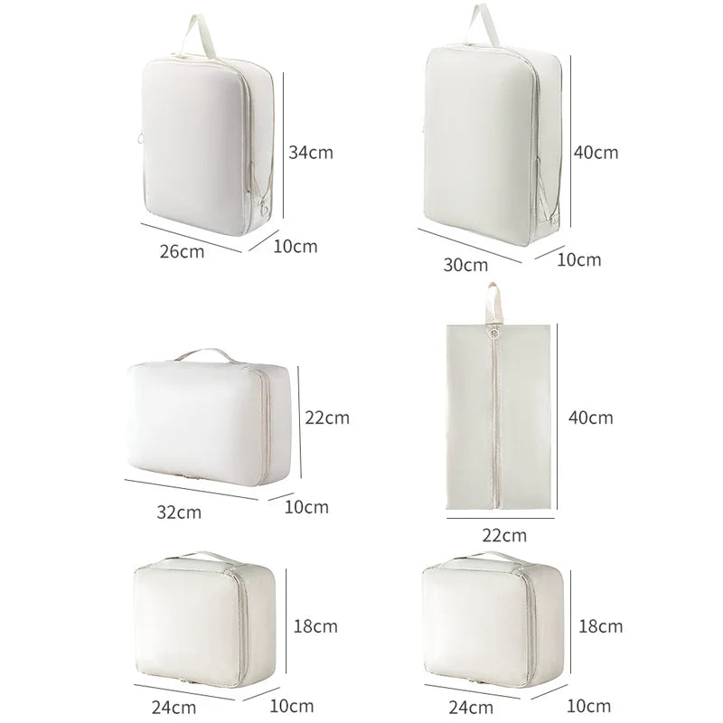 6-Piece Travel Compression Packing Cubes Set for Luggage