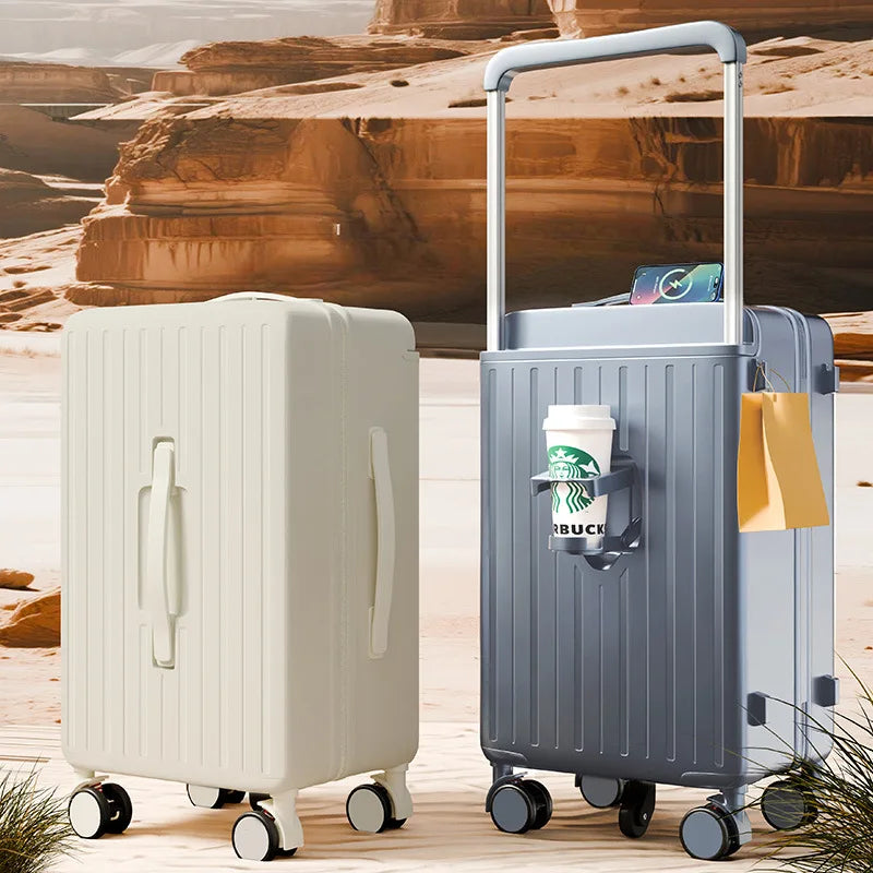 Hard Shell Rolling Suitcase With Lock – Large Capacity