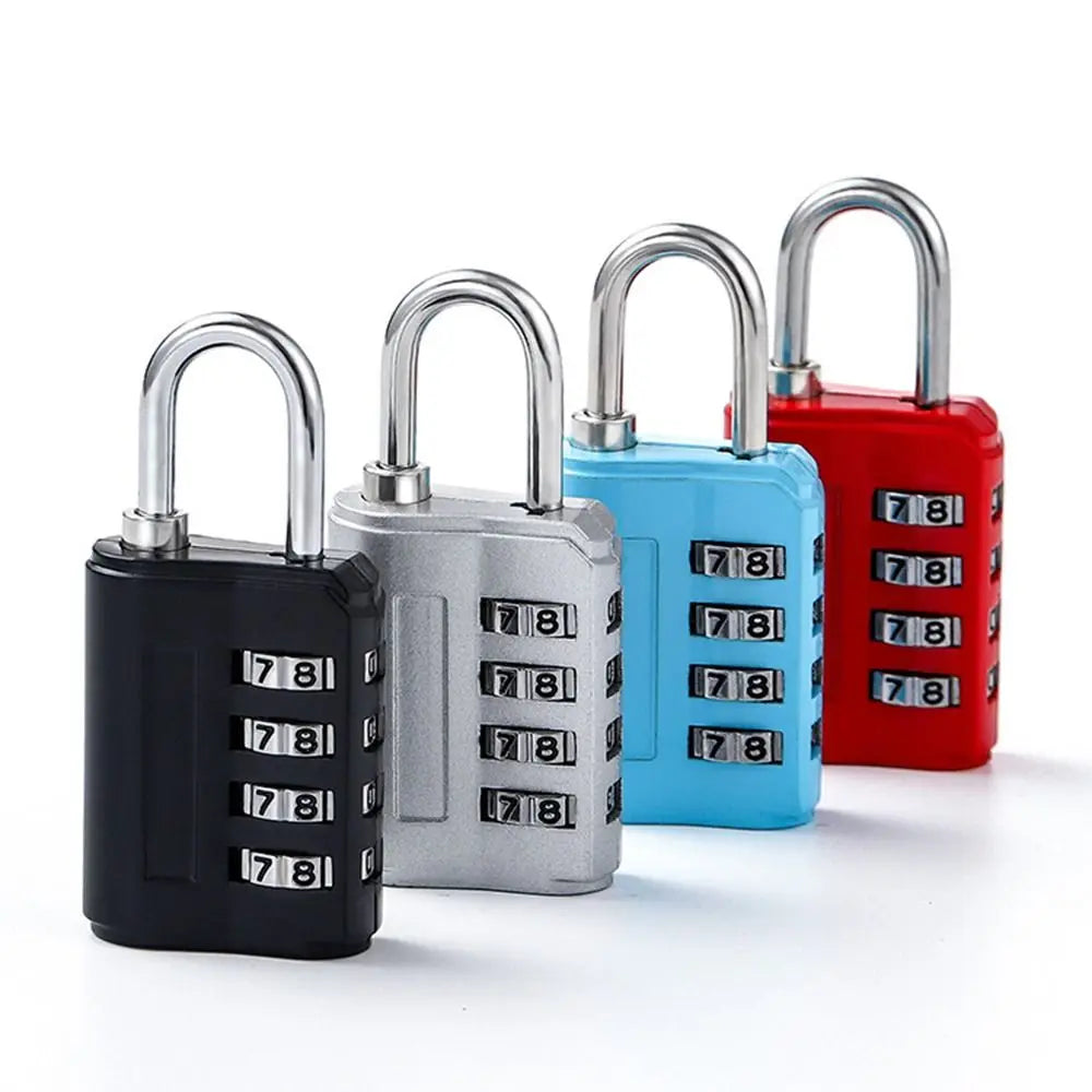 4-Digit Combination Luggage Padlock Zinc Alloy Security