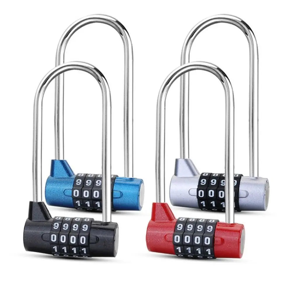 4-Digit Combination Padlock With Long Shackle For Luggage