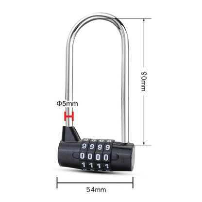 4-Digit Combination Padlock With Long Shackle For Luggage