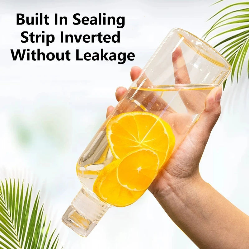 Large Glass Water Bottle With Lid – Multi-Purpose Cup