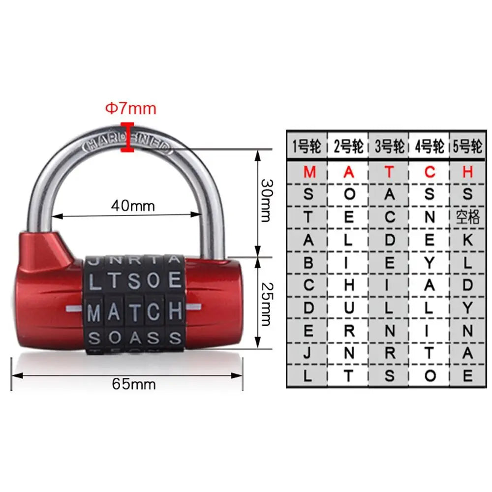 Zinc Alloy Combination Padlock – Resettable Security Lock