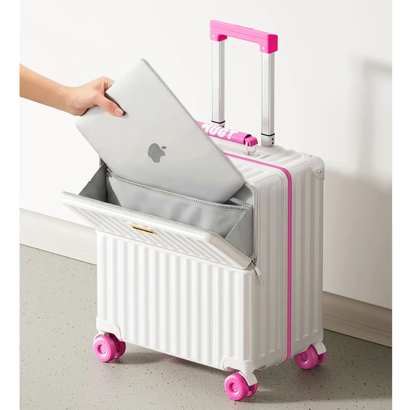 Front-Opening Carry-On Suitcase With Laptop Compartment