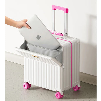 Front-Opening Carry-On Suitcase With Laptop Compartment