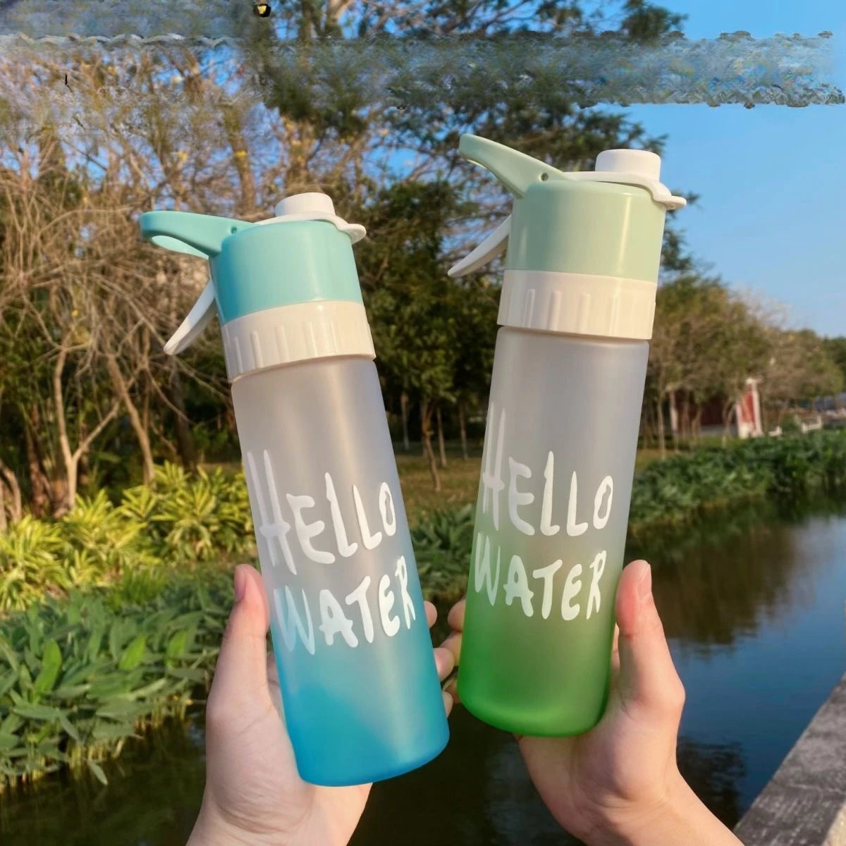 650ml Sports Spray Water Bottle BPA-Free Leak-Resistant