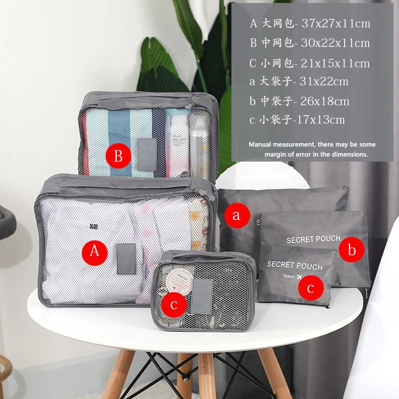 6-Piece Oxford Travel Storage Bag Set for Luggage
