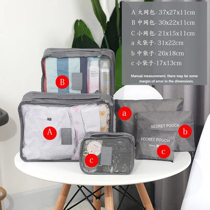 6-Piece Oxford Travel Storage Bag Set for Luggage