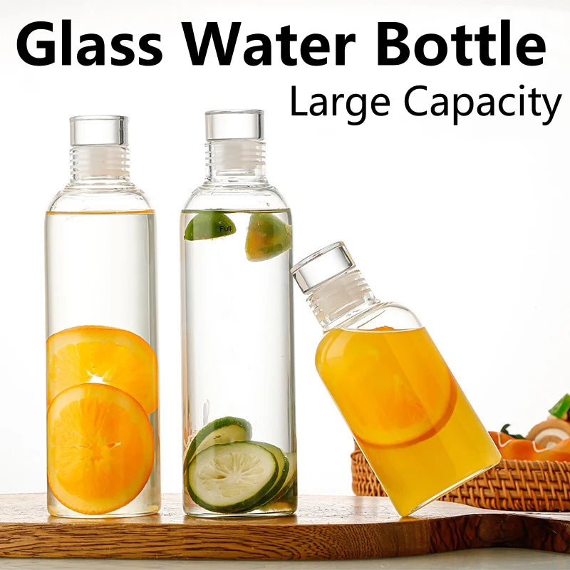 Large Glass Water Bottle With Lid – Multi-Purpose Cup