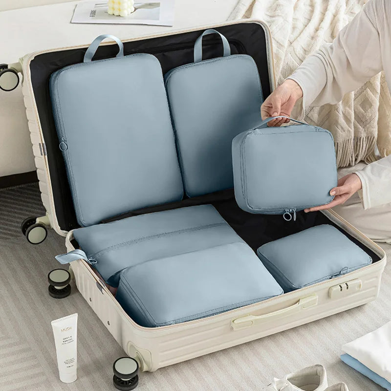 6-Piece Travel Compression Packing Cubes Set for Luggage