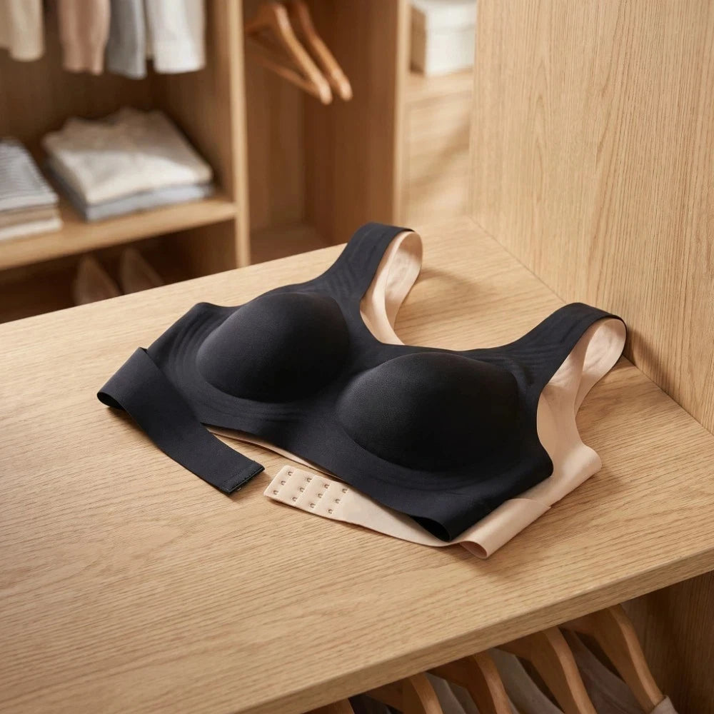 Seamless Wireless Push Up Bra With Cross Back Support
