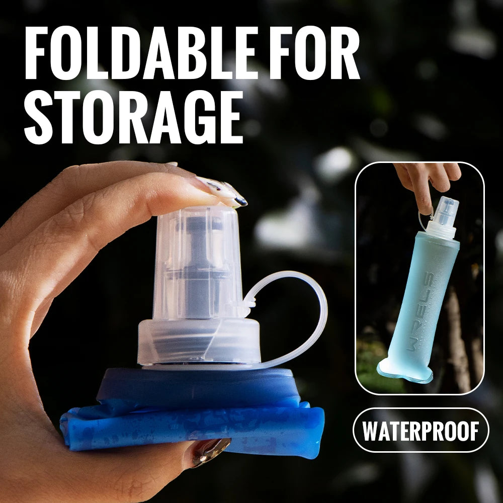 TPU Soft Collapsible Water Bottle – BPA-Free Sports Flask