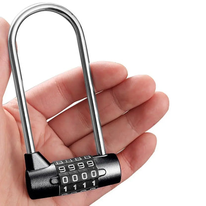 4-Digit Combination Padlock With Long Shackle For Luggage