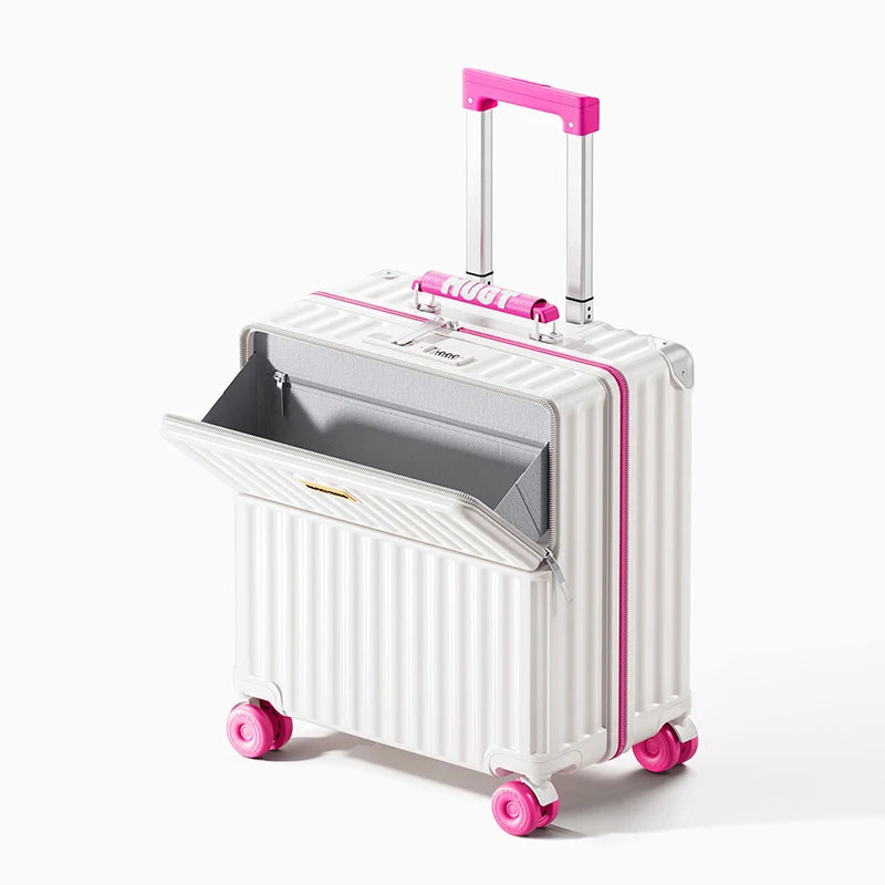 Front-Opening Carry-On Suitcase With Laptop Compartment