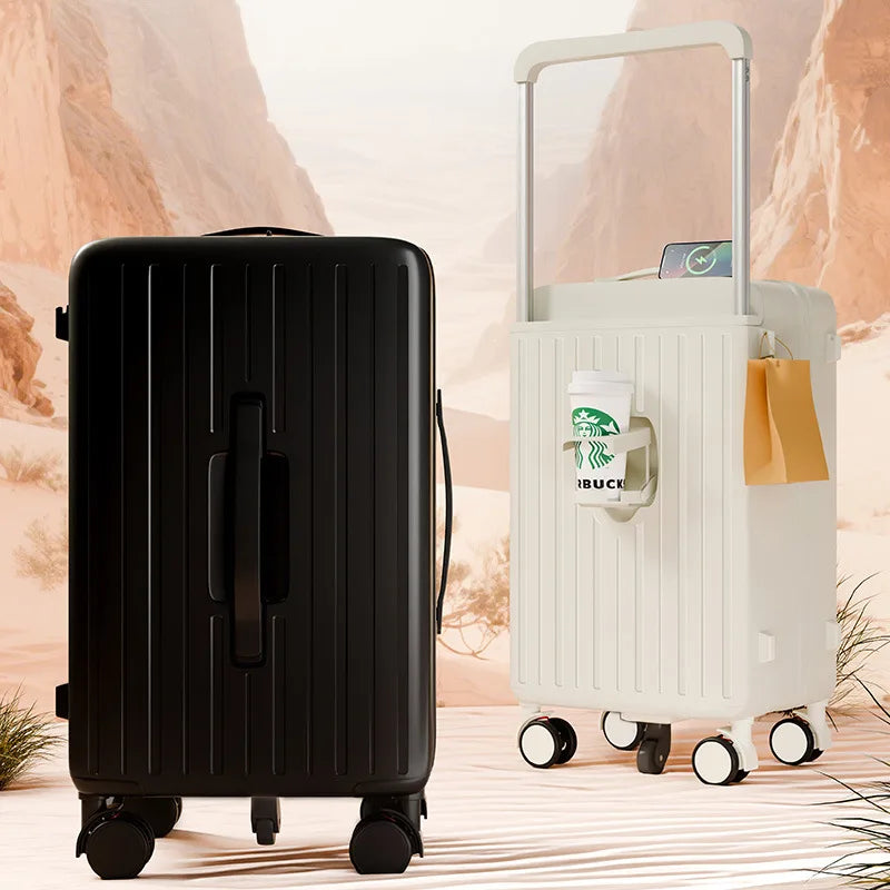 Hard Shell Rolling Suitcase With Lock – Large Capacity