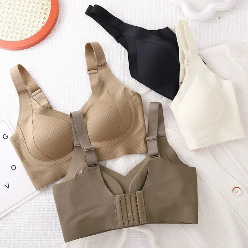 Seamless Wireless Push Up Bra With Wide Straps