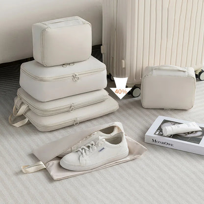 6-Piece Travel Compression Packing Cubes Set for Luggage