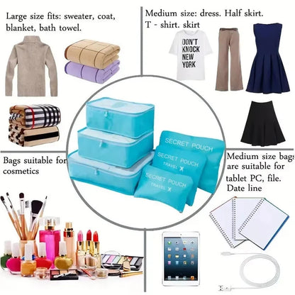 6-Piece Oxford Travel Storage Bag Set for Luggage