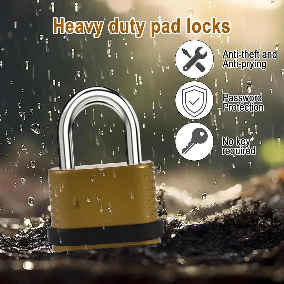 4-Digit Combination Padlock for Outdoor Fence and Gym