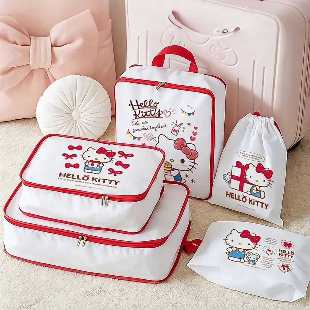 Hello Kitty Travel Packing Cubes Set – Waterproof Storage
